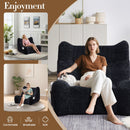 Bean Bag Chair With Armrests Oversized Comfy Beanbag Lounge Lazy Floor Sofa Accent Chair For Living Room - Black by HouseOfZazla