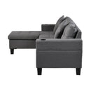 Modern Sectional Sofa Set With L Shape Chaise Lounge, Cup Holder, 4 Seat - Gray by HouseOfZazla