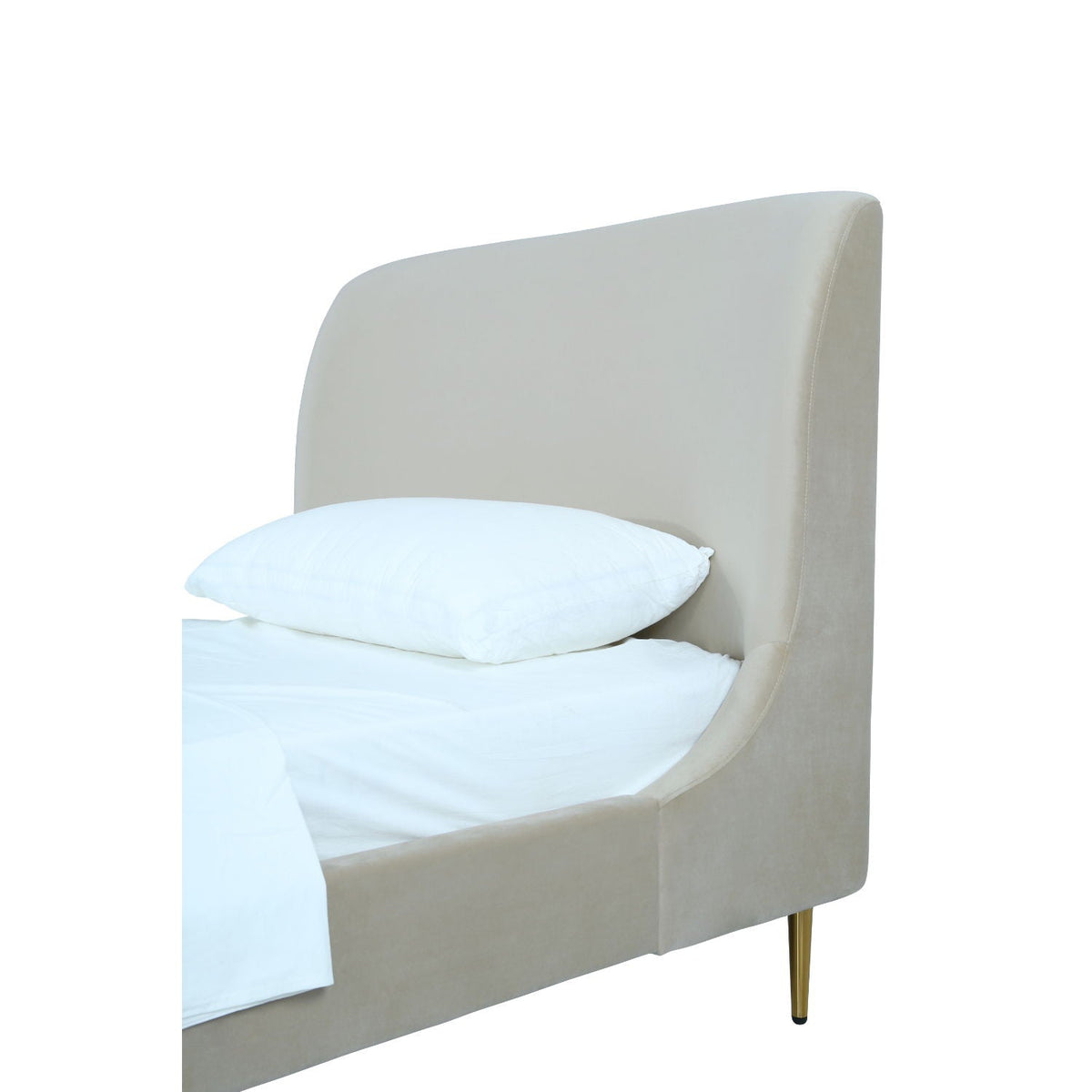 Mid-Century Modern Upholstered Bed With Curved Headboard, photo 19 of 40