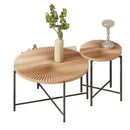 Radial - Pattern Coffee And End Table Set Waterproof Cover, Distressed Cylindrical Design (Set of 2) by Unique Piece Furniture