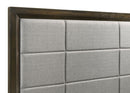 Atlas 63-inch Eastern King Upholstered Panel Bed Grey and Dark Oak