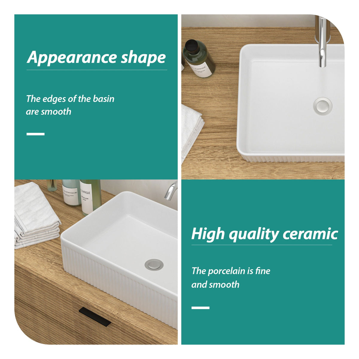 Modern Ceramic Rectangular Vessel Bathroom Sink, photo 13 of 20