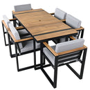 7 Pieces Outdoor Dining Set Patio Dining Table And Chair Set With And Removable Cushions For Patio by HouseOfZazla