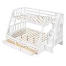 Bunk Bed With Drawers, Ladder And Storage Staircase by Unique Piece Furniture