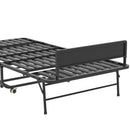 Twin Folding Bed With Adjustable Headboard & Memory Foam Mattress, Portable Coton Wheels For Tall People, Space-Saving Guest Bed - Black by HouseOfZazla