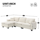 Walker Edison | Modern Cloud Sectional L Shape Couch w Ottoman