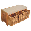 Shutter Shoe Bench, 3 Drawer - Oak by HouseOfZazla