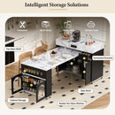 Extendable Dining Table With Folding Top, Rolling Kitchen Island With Drawers And Power Outlet by HouseOfZazla
