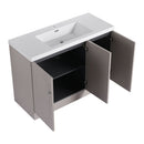 Contemporary Freestanding Bathroom Vanity With Resin Sink & Soft-Close Cabinet Doors by HouseOfZazla
