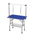 Folding Dog Pet Grooming Table Stainless Steel Frame Rubber Mat On Board With Adjustable Arm And Clamps Pet Dog Cat Grooming Table by HouseOfZazla