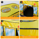 Kids Play Tent Foldable Pop Up School Bus Tent Portable Children Baby Play House W/ Carry Bag For Indoor Outdoor Use