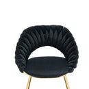 Accent Chairs Set of 2, Velvet Side Chairs with Gold Legs, Mid-Century Upholstered Dining Chairs for Living Room, Kitchen, Bedroom, Beauty Room