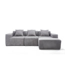 L-Shape Modern Minimalist Modular Sectional Sofa with Deep Seats by HouseOfZazla