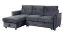 Hudson - Reversible Sleeper Sectional Sofa With Storage Chaise - Dark Gray by HouseOfZazla