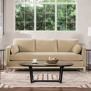 Knox 84' Modern Farmhouse Sofa, Fawn Brown Performance Velvet