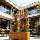 Metal Garden Rustproof Trellis For Climbing Plants Outdoor Flower Support by Unique Piece Furniture