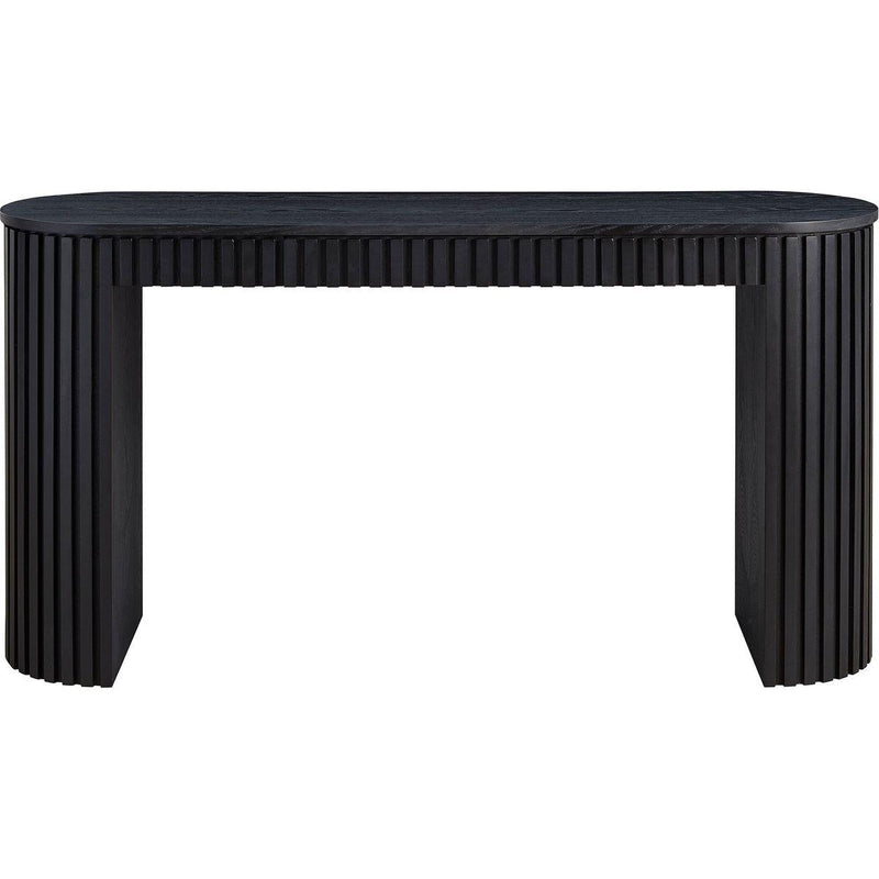 59.05'' Modern Console Table with Drawer for Entryway with Unique Vertical Stripe Design for Living Room Hallway Foyer Entrance Study,BLACK
