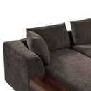 Modern L Shaped Sectional Sofa With Upholstery And Wooden Storage by HouseOfZazla