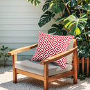 4 Pack Outdoor Pillow Covers - Red Greek Key