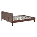 Pine Solid Wood Queen Size Bed, Dark Walnut by HouseOfZazla