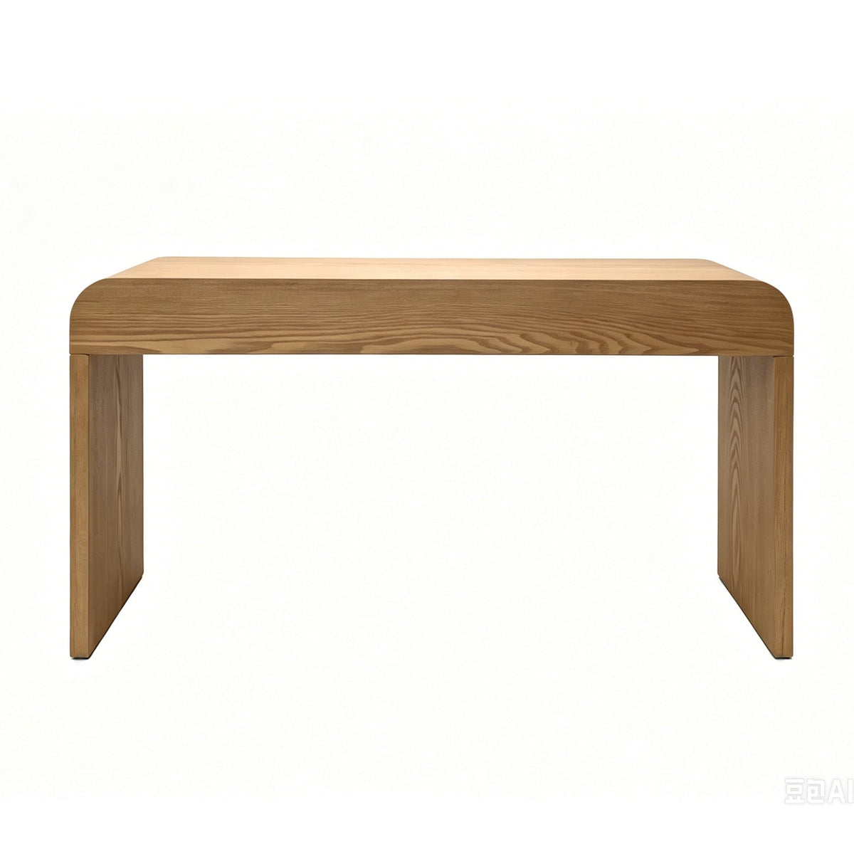Walnut Curved Design 3-Drawer Long Console Table, photo 7 of 10