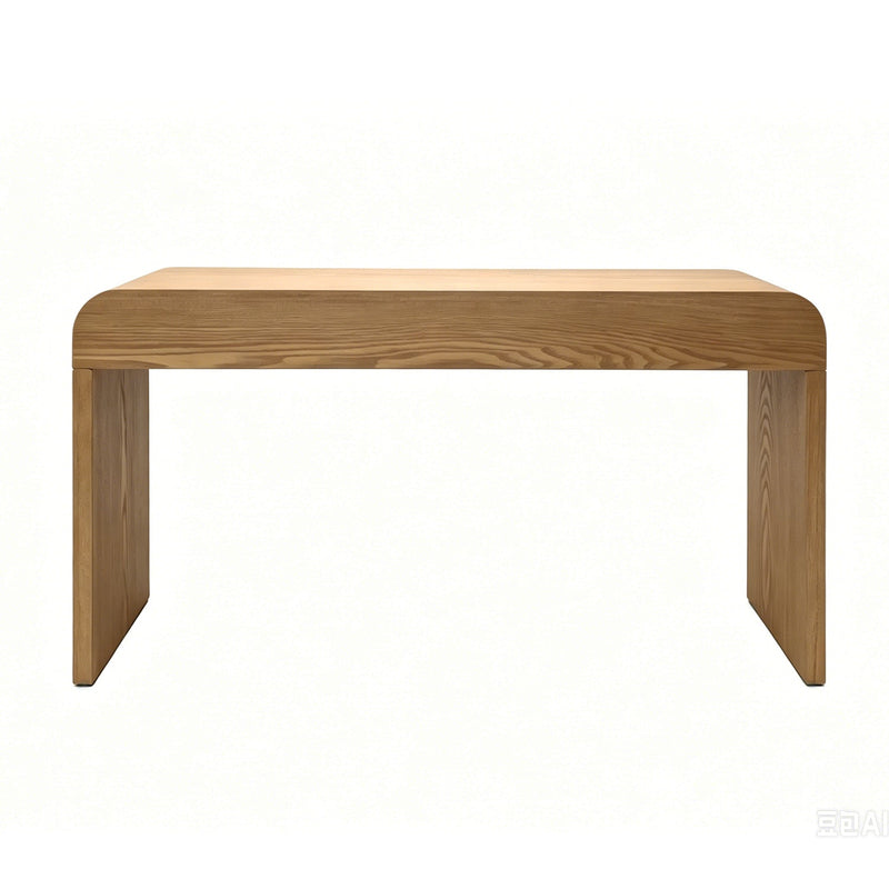 Walnut Curved Design 3-Drawer Long Console Table, photo 7 of 10