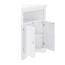 Bathroom Floor Corner Cabinet with Doors and Shelves