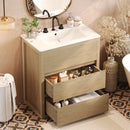 Freestanding Bathroom Vanity with Ceramic Sink and 2 Full Extension Drawers by HouseOfZazla