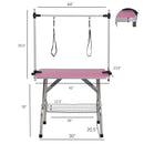 Folding Dog Pet Grooming Table Stainless Steel Frame Rubber Mat On Board With Adjustable Arm And Clamps Pet Dog Cat Grooming Table by HouseOfZazla