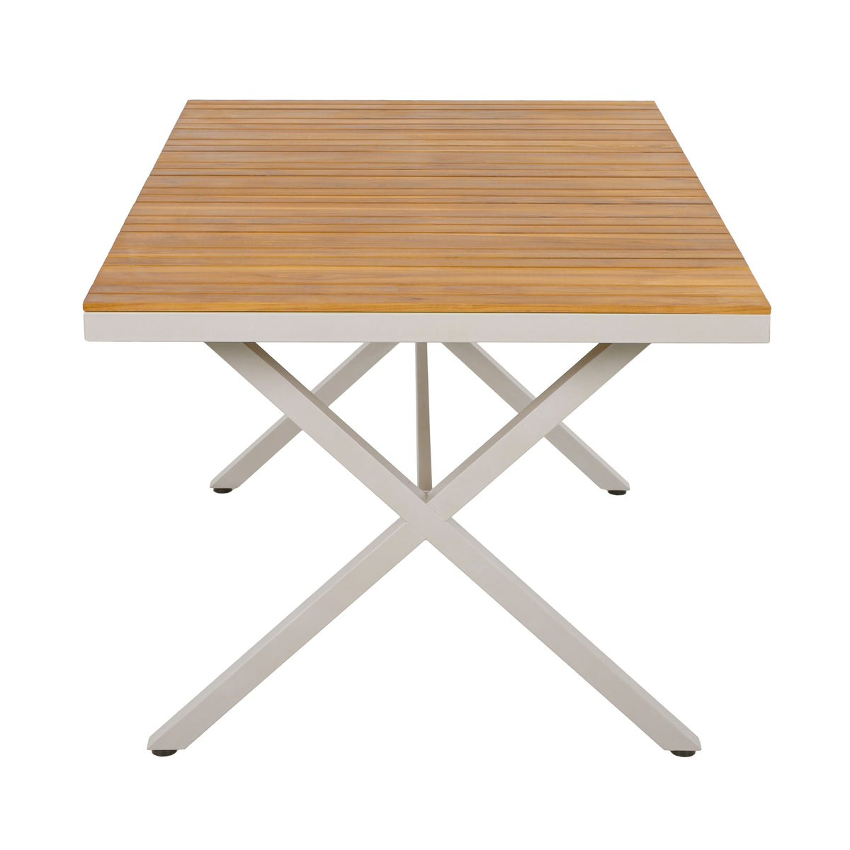 Outdoor 5-Piece Dining Set - Rectangular Teak Wood Table + 4 Wicker Chairs with Cushions, photo 9 of 10