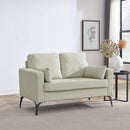 3 Piece Living Room Sofa Set, including 3-Seater Sofa, Loveseat and Sofa Chair, with Two Small Pillows, Corduroy Beige