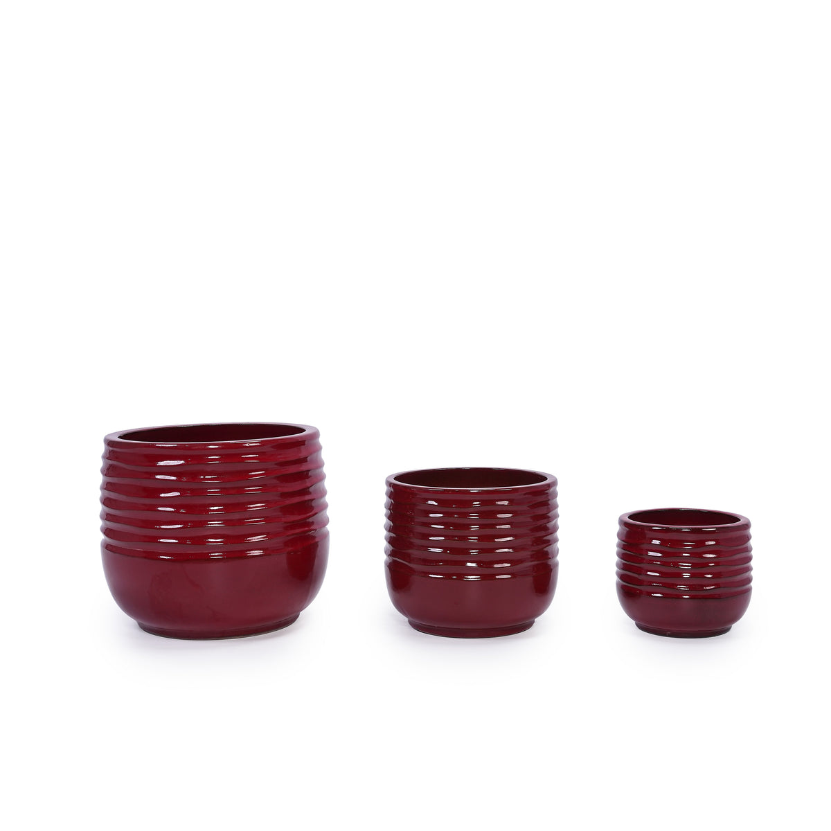 Handmade Glazed Ceramic Planter Set of 3, photo 6 of 10
