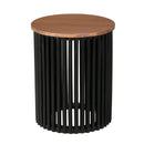 ACACIA SOLID WOOD SIDE TABLE,NATURAL & BLACK COLOR