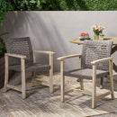 Outdoor Dining Chair Acacia Wood Frame (Set of 2)