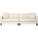 Comfy 3-Seat Sofa with Wooden Legs, Modern Style for Living Room and Study