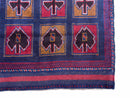 2' 9" X 4' 5" Vintage Handmade Tribal Wool Rug Balouchi Afghan Rug Blue Red 3x5