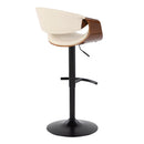 Symphony - Mid Century Modern Adjustable Barstool With Swivel With Rounded T Footrest (Set of 2) by HouseOfZazla