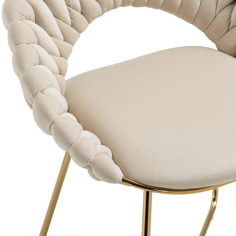 Accent Chairs Set of 2, Velvet Side Chairs with Gold Legs, Mid-Century Upholstered Dining Chairs for Living Room, Kitchen, Bedroom, Beauty Room