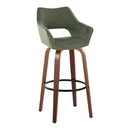 Mustang - Contemporary Fixed Height Barstool With Swivel & Round Footrest (Set of 2) by HouseOfZazla