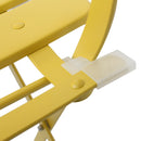 3 Pieces Patio Bistro Balcony Metail Chair Table Set-Yellow