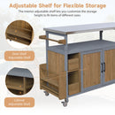 54.33" Farmhouse Rolling Outdoor Kitchen Cart