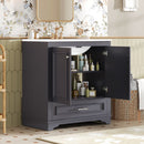 Bathroom Vanity With Sink, Cabinet & 2 Soft Closing Doors & Adjustable Shelf
