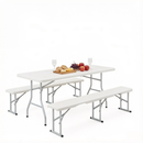 Foldable Picnic Table and Chairs, Portable Camping Table and Chairs, Outdoor Camping Furniture Set by HouseOfZazla