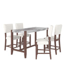 5 Piece Counter Height Dining Set With 4 Upholstered Chairs by HouseOfZazla