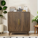 Sideboard Buffet Cabinet With Carved Doors And Adjustable Layer Board by Unique Piece Furniture