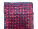 3x5 New Vintage Handmade Tribal Wool Rug Balouch Rug Afghan Rug Red Blue Diamond