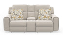 Micah - Power Headrest Power Deep Seat Reclining Console Loveseat - Oatmeal