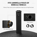 50 lbs. Umbrella Base, 20.5", Round Heavy Duty Umbrella Stand with Wheels for 1.5" or 2" Umbrella Poles, Patio Market Stand for Outdoor, Lawn, Deck, Poolside, Black