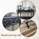 Carved Console Table With Storage Shelf For Living Room - Black by HouseOfZazla