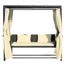 2-3 People Outdoor Swing Bed, Adjustable Curtains, Suitable For Balconies, Gardens And Other Places
